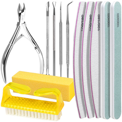 Fandamei Nail Care Set with tools and yellow nail buffer