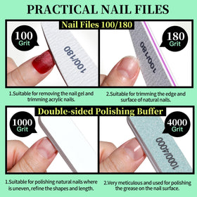 Fandamei Nail Files 100/180 grit included in the kit