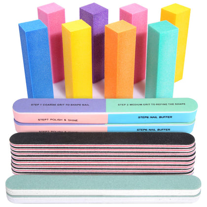 Fandamei Nail Files and Buffers Kit including colorful sanding blocks