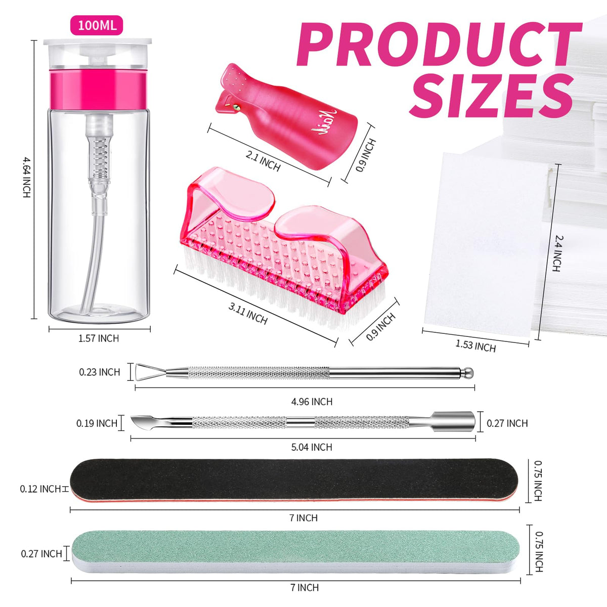 Fandamei Nail Polish Gel Remover Kit showing detailed components layout