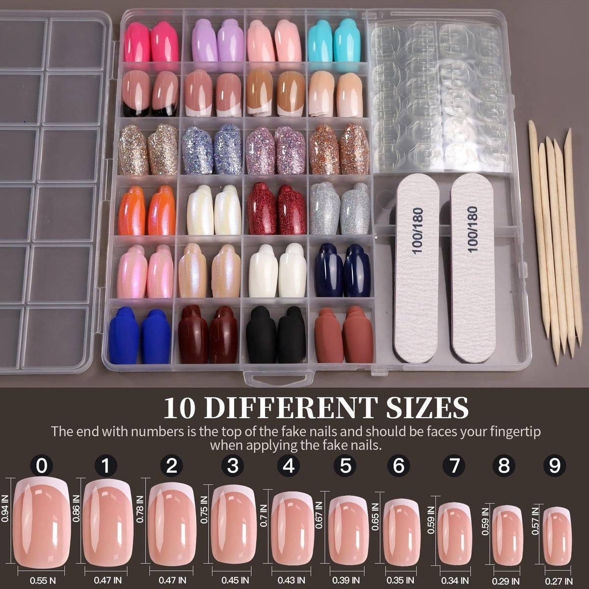 Fandamei Press On Nails set with instructions for application