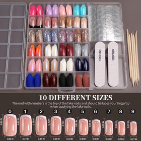 Fandamei Press On Nails set with instructions for application
