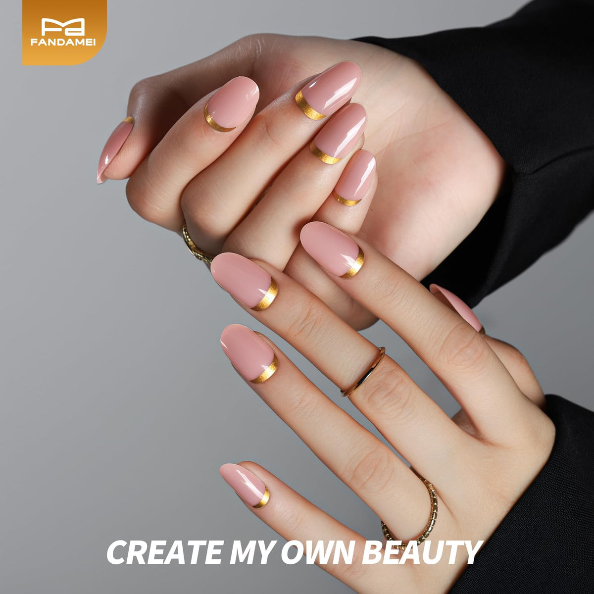 Fandamei Press on Nails with adhesive tabs and nail file