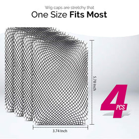 Fandamei Wig Cap 4PCS black mesh net wig caps packaging