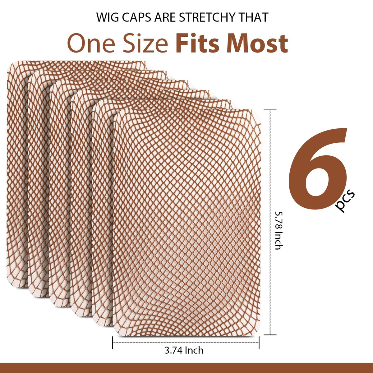 Fandamei Wig Cap 6PCS packaging showing all caps