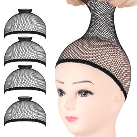 Fandamei Wig Caps 4PCS black mesh net front view