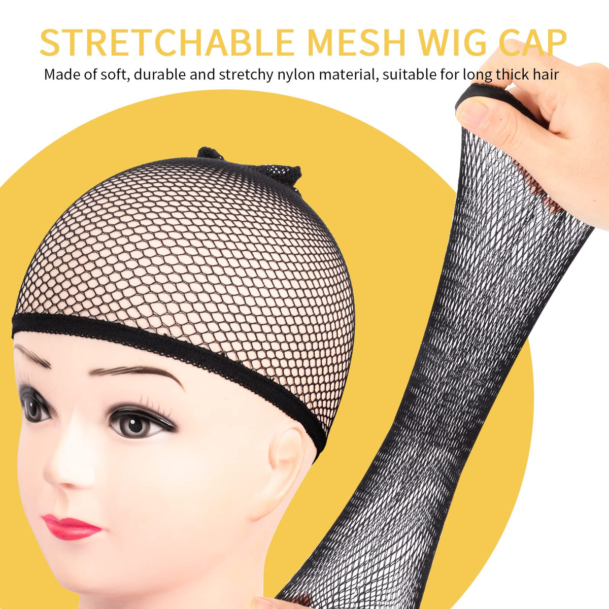 Fandamei Wig Caps nylon material close-up