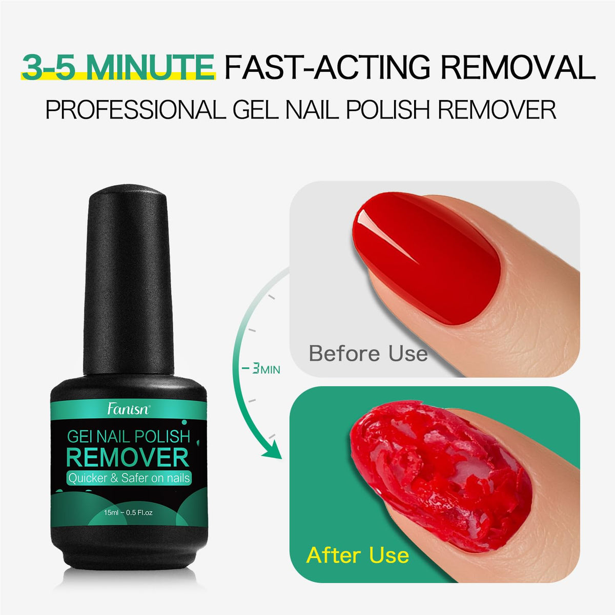 Fanisn Gel Nail Polish Remover 15ml packaging