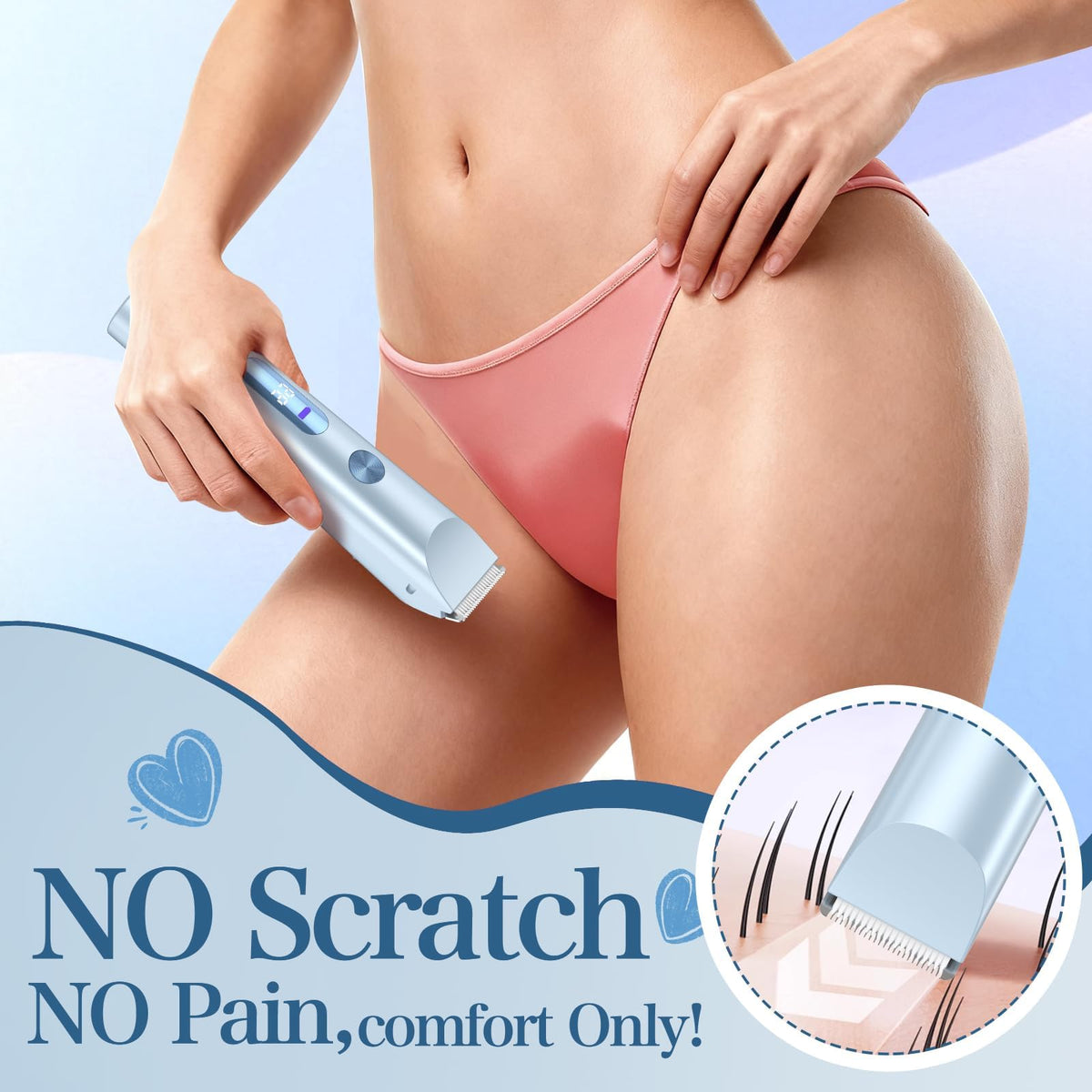 FANKRUAI Bikini Trimmer side view showing waterproof design