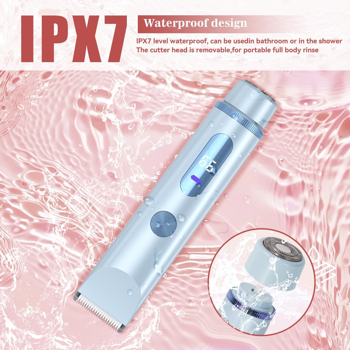 FANKRUAI Bikini Trimmer with accessories on a vanity