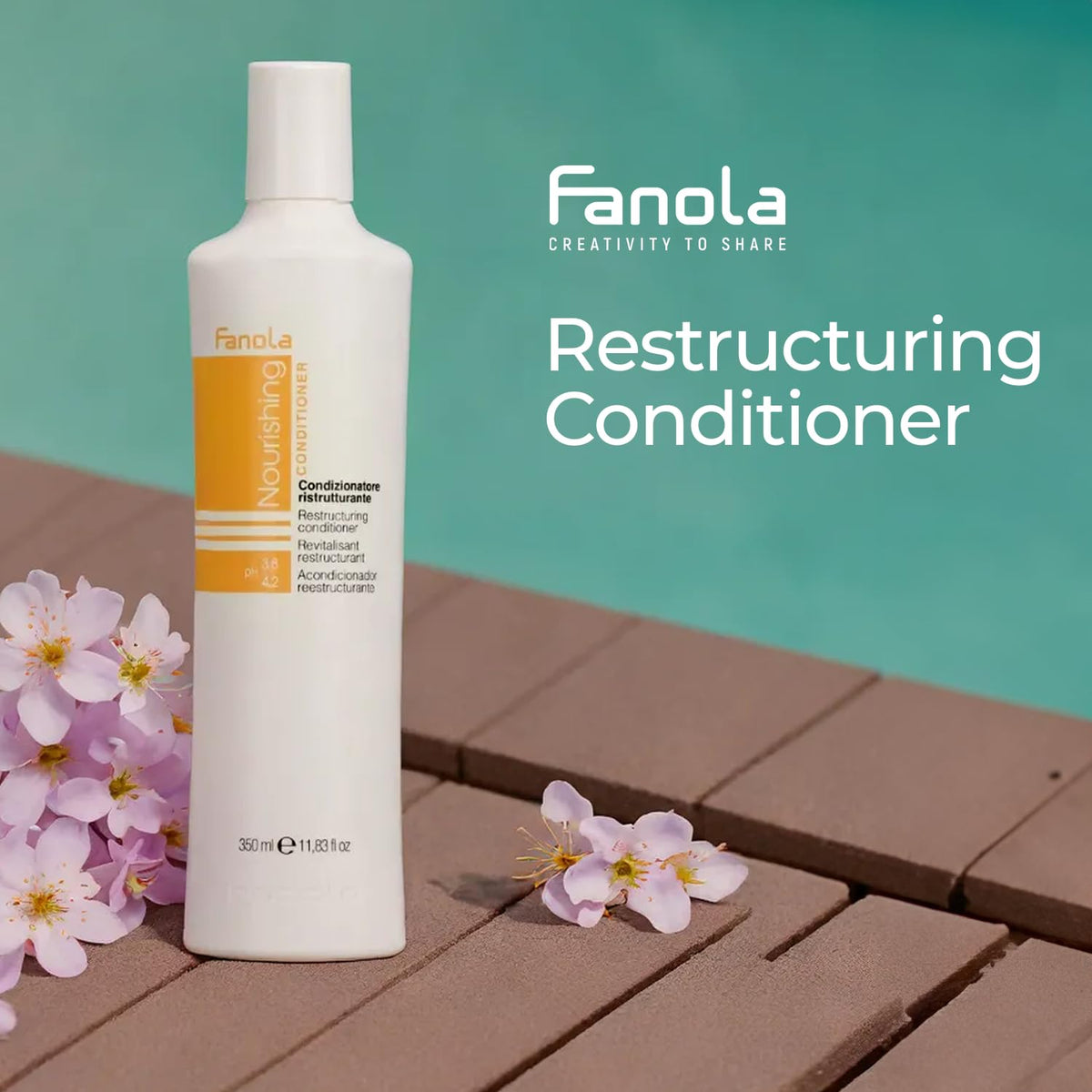 Fanola Nutri Care Restructuring Hair Conditioner application on hair