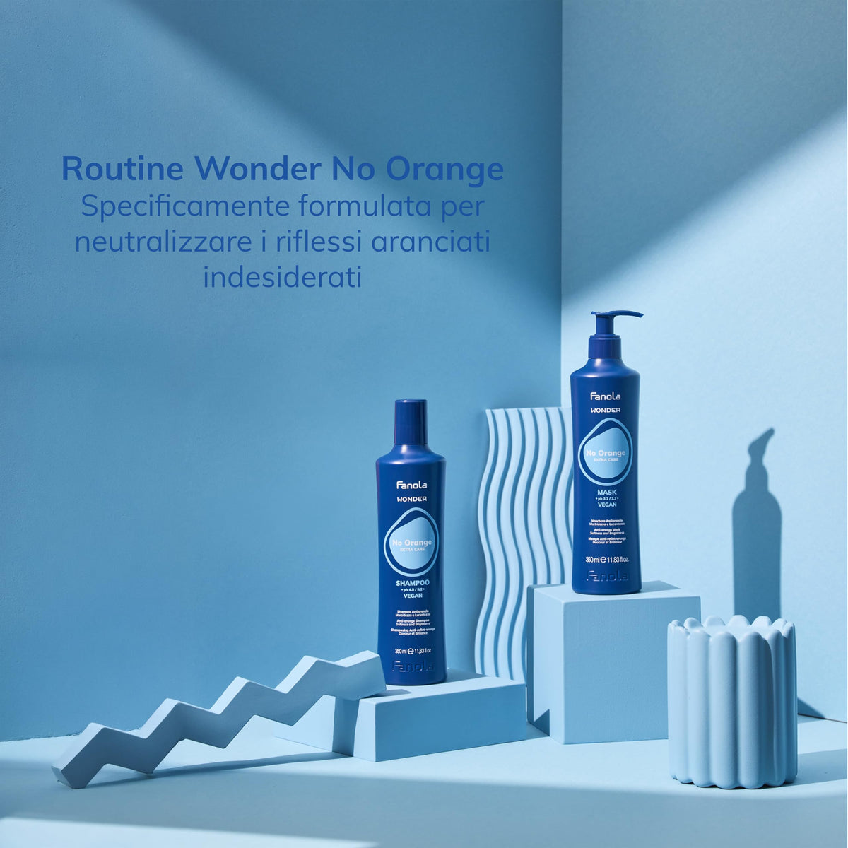 Fanola Wonder Blue Shampoo 11.8 oz lifestyle scene