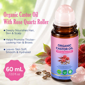 FANSHI Castor Oil Rose Quartz Roller Ball with packaging