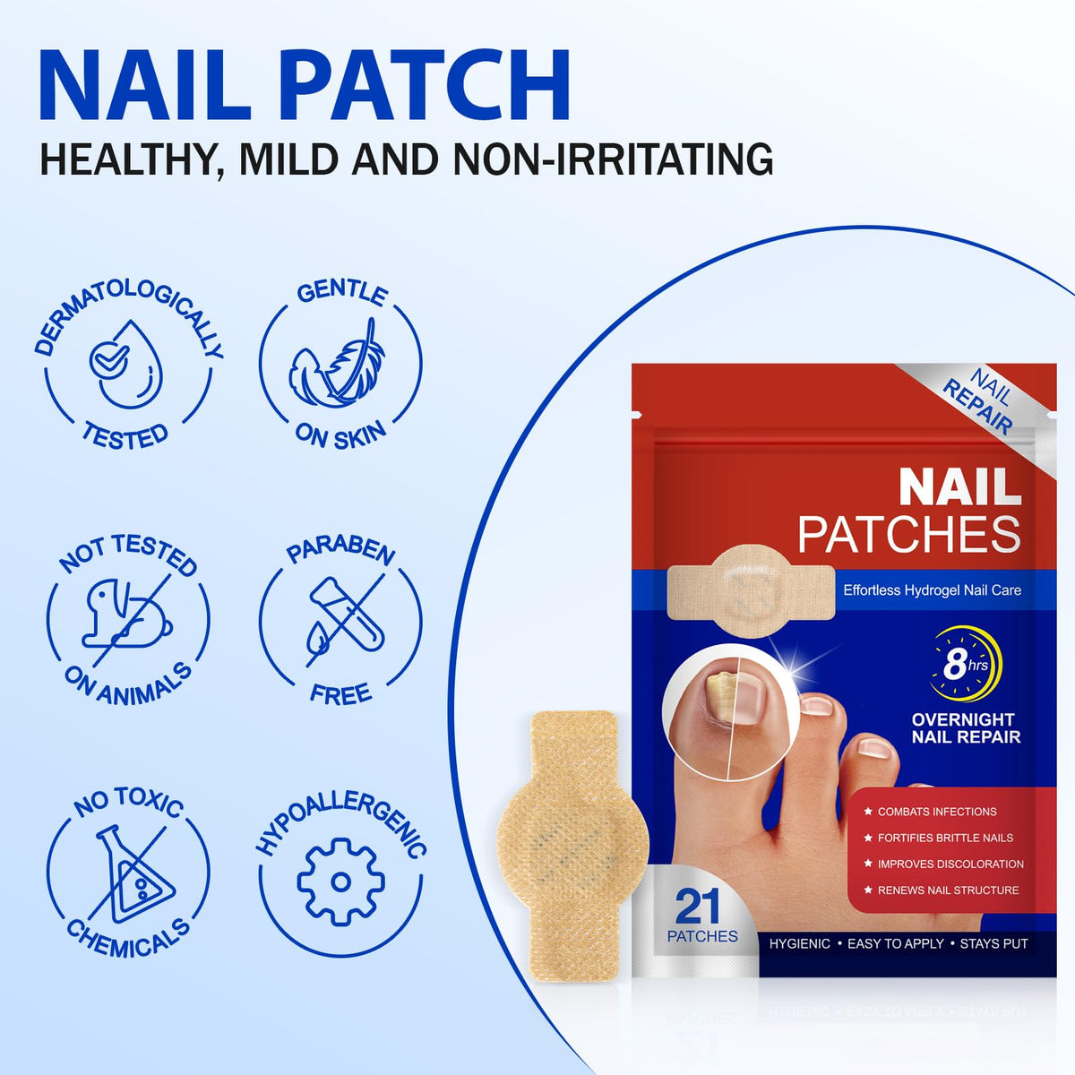 FANSHI Nail Patches 21 PCS side view showing patches