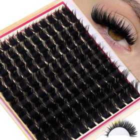 FANXITON 3D Volume Lash Clusters applied on model's eyes