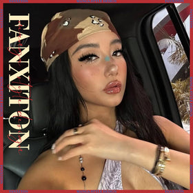 FANXITON Anime Lash Clusters applied on model's eyes