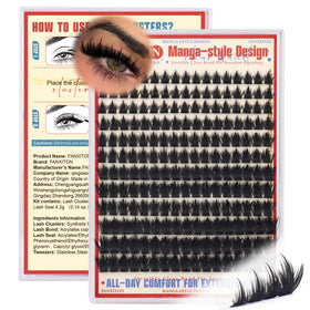 FANXITON Anime Manga Lash Clusters 204pcs front view