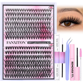 FANXITON DIY Lash Extension Kit with 280 pcs lash clusters