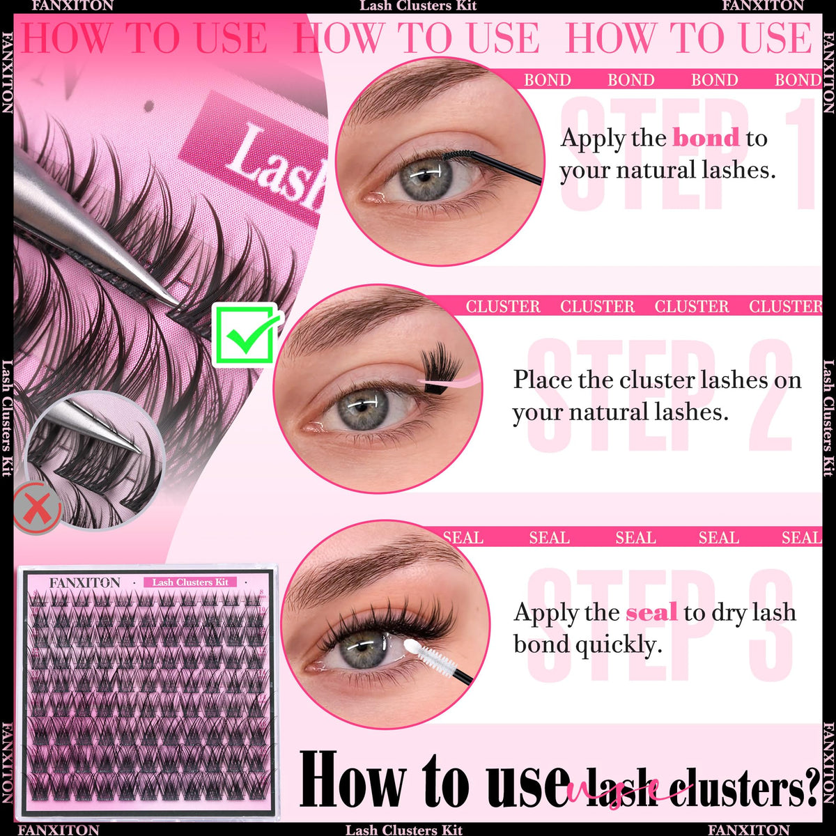 FANXITON lash brushes included in the kit