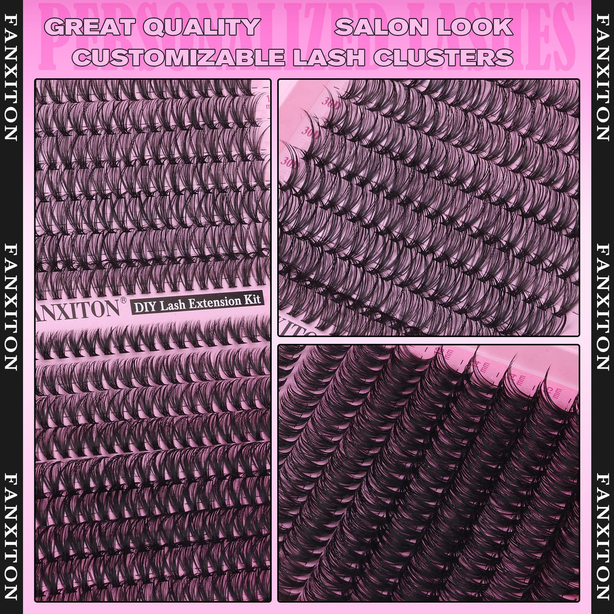 FANXITON Lash Clusters 30D/40D on a model's eyes