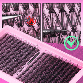 FANXITON Lash Clusters 30D/40D showing different lengths