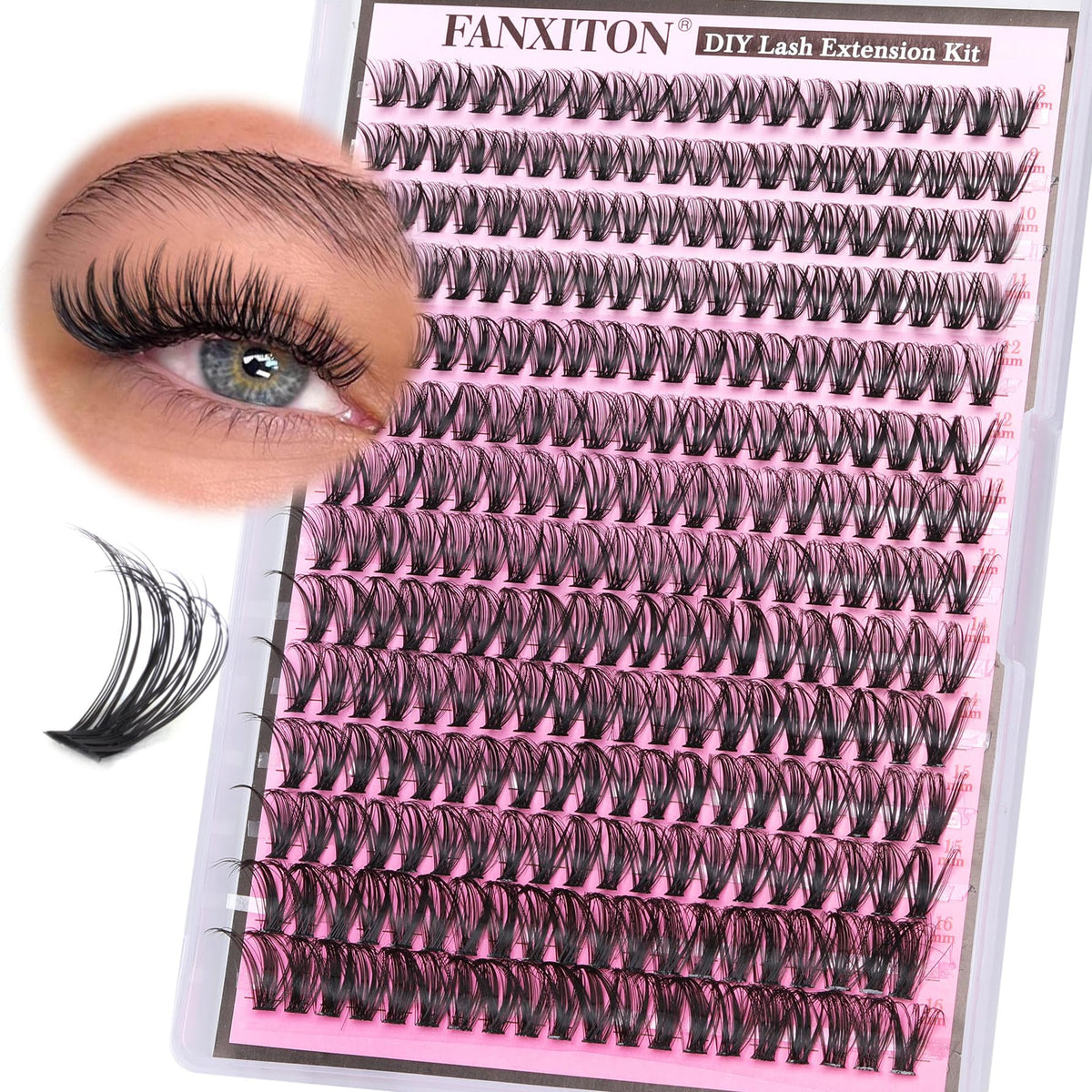FANXITON Lash Clusters 40D D Curl 280pcs front view