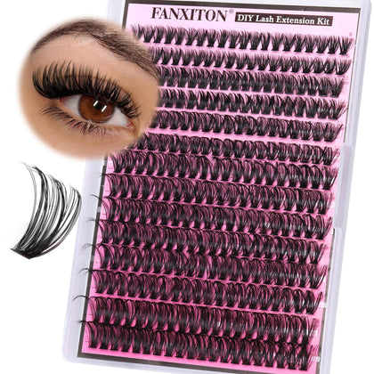 FANXITON Lash Clusters 50D D Curl 280pcs front view