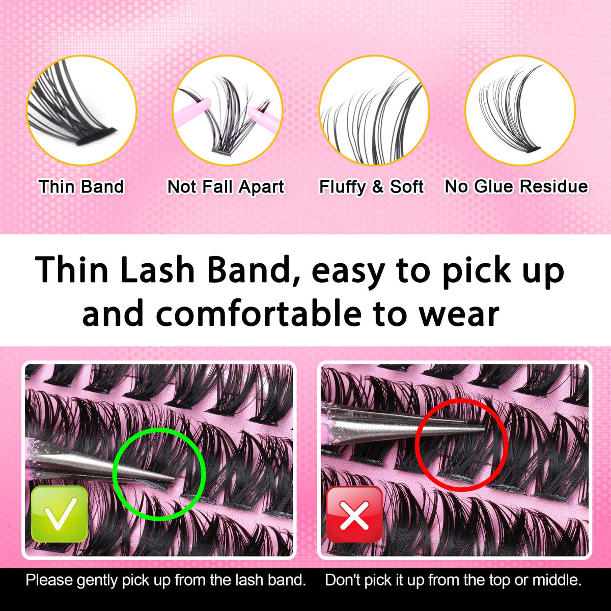 FANXITON Lash Clusters application with tweezers
