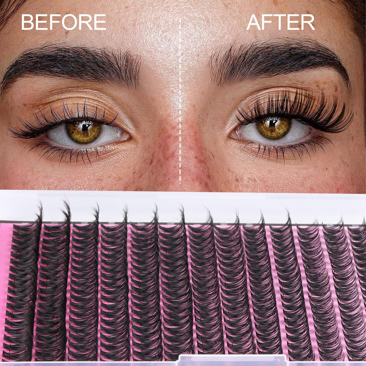 FANXITON Lash Clusters close-up of lashes
