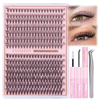FANXITON Lash Clusters DIY Kit front view with 280 pieces
