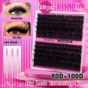 FANXITON lash clusters in 80D and 100D density options