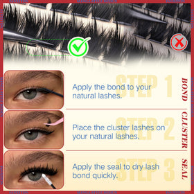 FANXITON lash clusters in a beauty setup with tools