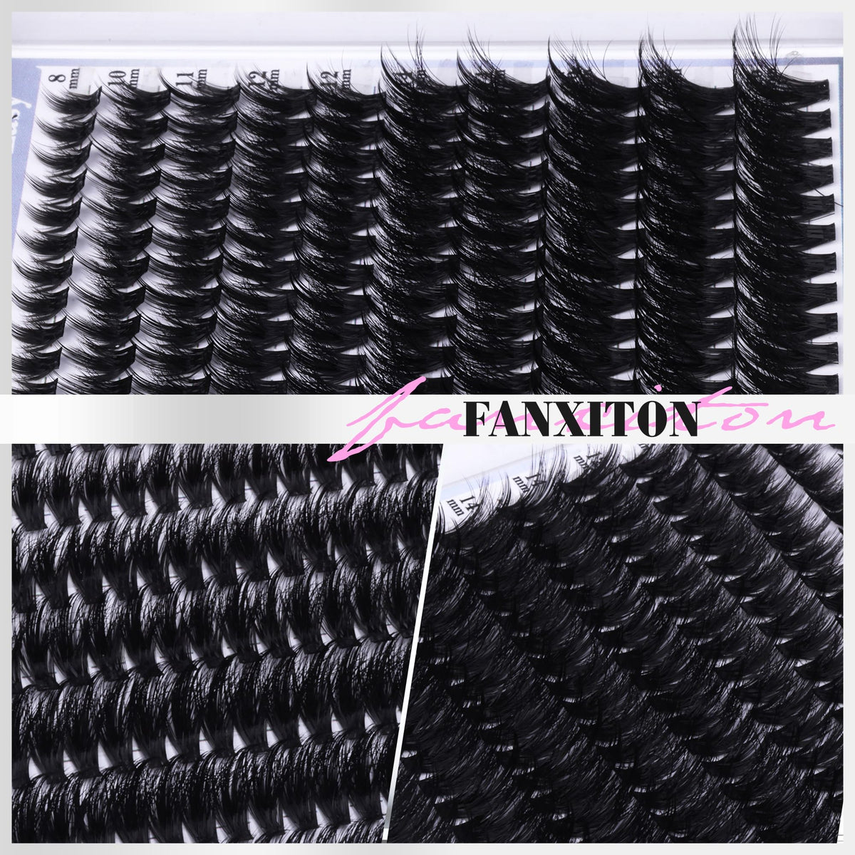 FANXITON lash clusters kit contents displayed