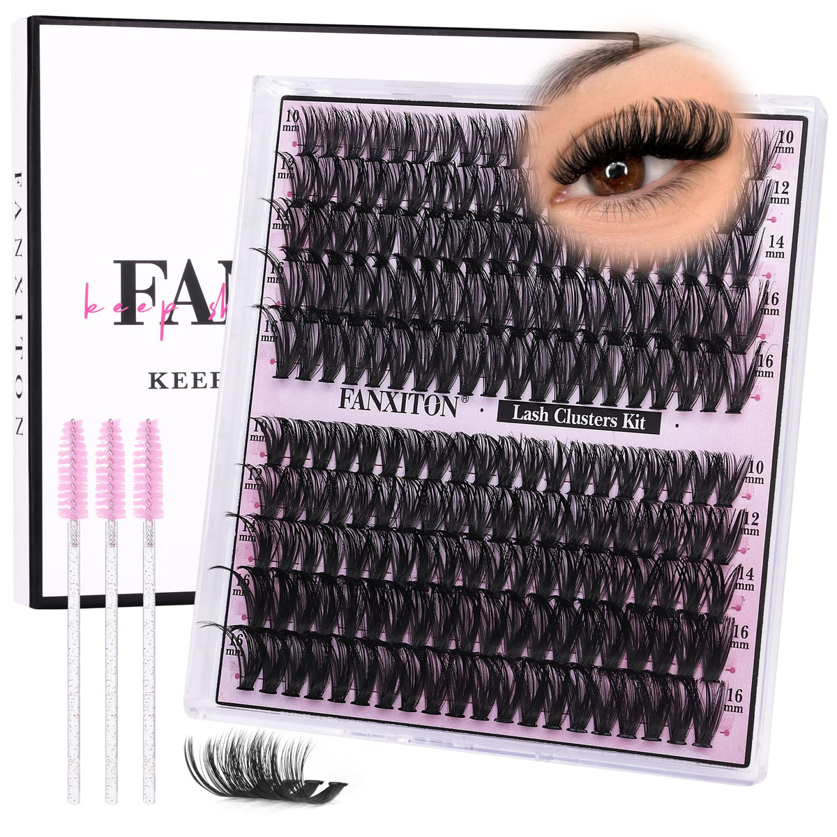 FANXITON lash clusters kit dimensions and weight details