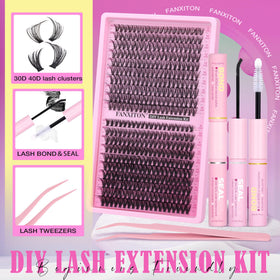 FANXITON Lash Clusters Kit showing 400 pcs wispy lashes