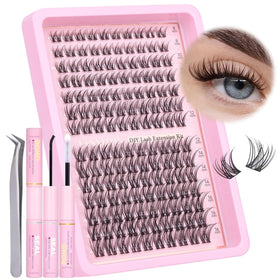 FANXITON Lash Clusters Kit showing mixed length lashes