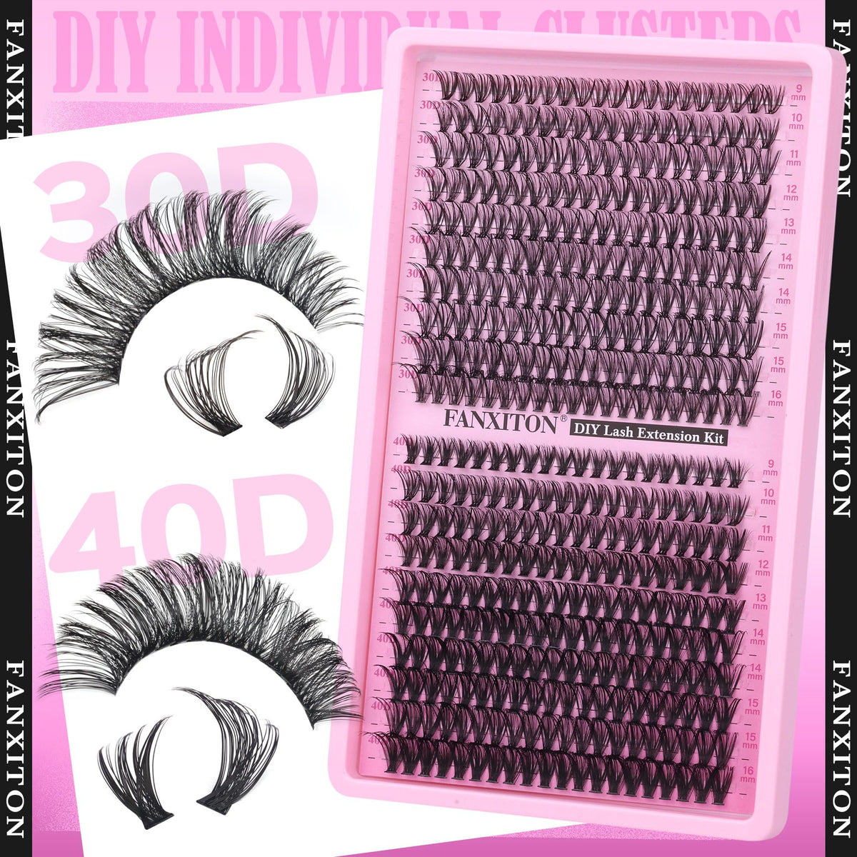 FANXITON Lash Clusters Kit tools including tweezer and adhesive