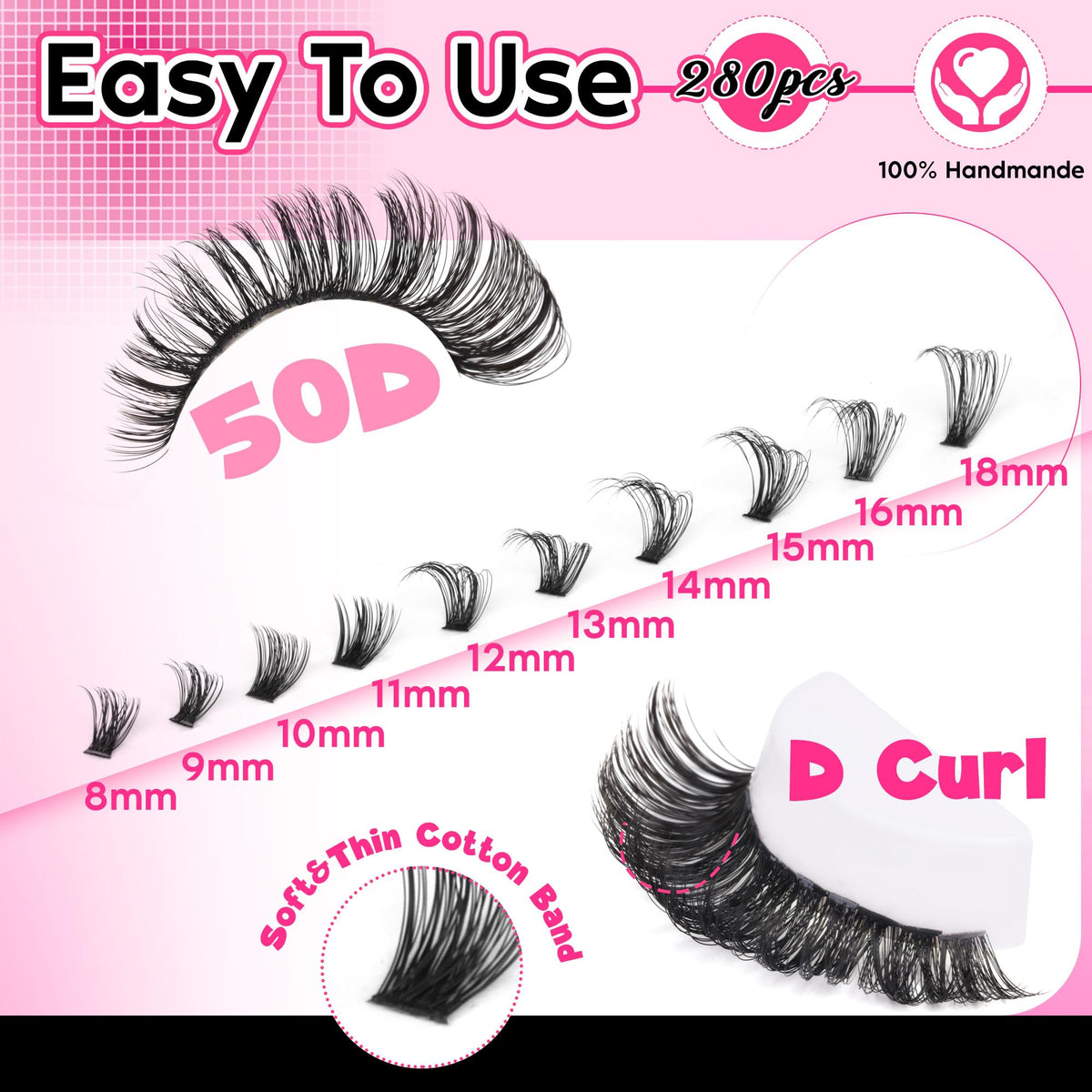 FANXITON Lash Clusters mixed lengths 8-18mm