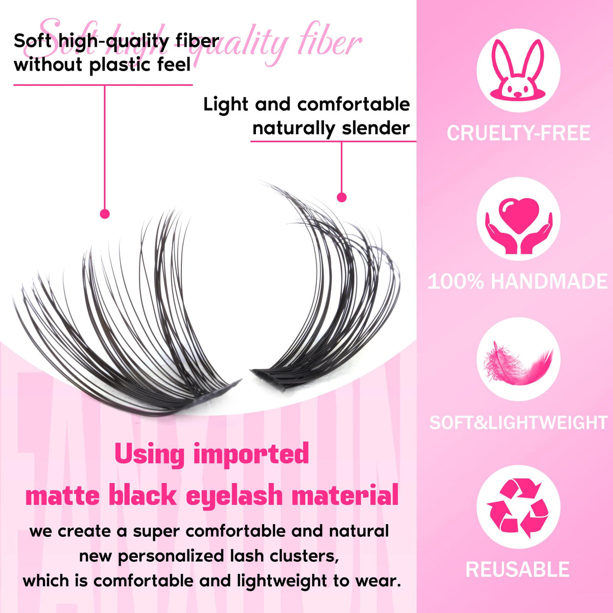 FANXITON Lash Clusters natural look on model