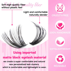 FANXITON Lash Clusters natural look on model