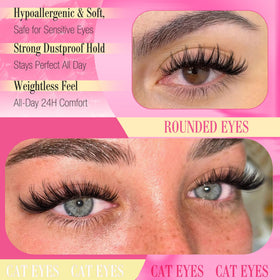 FANXITON lash clusters on model's eyes