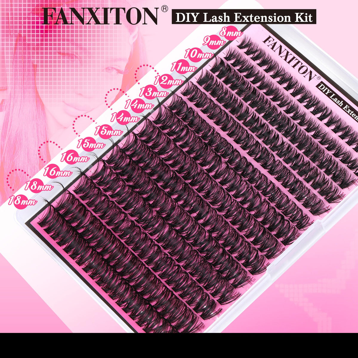 FANXITON Lash Clusters on model's eyes