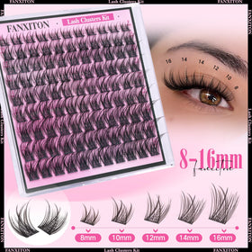 FANXITON lash clusters on model's eyes for natural look