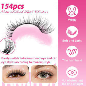 FANXITON lash clusters showing D Curl design and length options