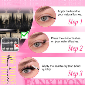 FANXITON lash clusters showing lightweight band