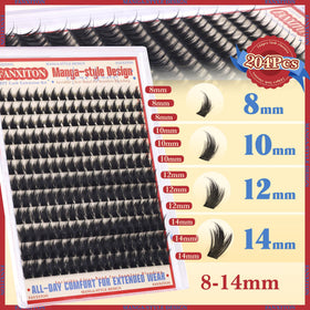 FANXITON lash clusters showing spiky volume effect