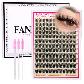 FANXITON Natural Wispy Lash Clusters Kit 168pcs front view