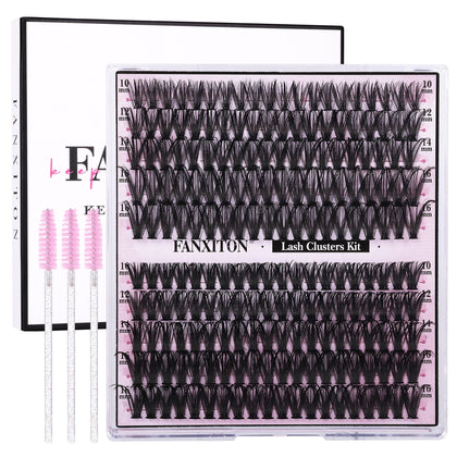 FANXITON Natural Wispy Lash Clusters Kit packaging front view