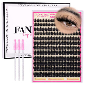 FANXITON Spiky Volume Lash Clusters Kit front view with 204 clusters