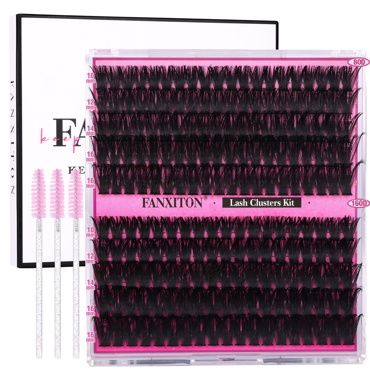 FANXITON Thick Volume Lash Clusters Kit with 200 individual lash clusters